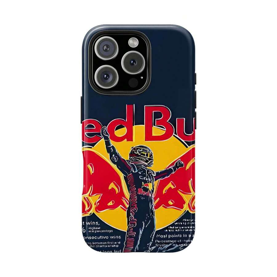 1 Pcs Red Bull Racing Phone Case, Suitable For 17 Pro Max/17 Air/ 16 Pro MAX/15 Pro Max/14 Pro/13 Pro/12/11, Personalized Phone Case For Men And Women,They Are Excellent Gifts For Girlfriends, Boyfriends And Family Members For Christmas And Halloween. - 黑色 - 查看 1