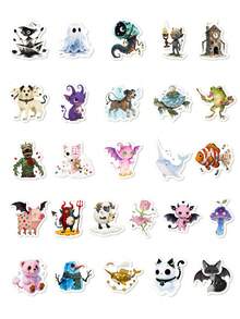 56PCS Absurd Fairy Tales Stickers, Crying Little Bear Mermaid Vinyl Waterproof Stickers For Water Bottles, Laptops, Scrapbooks, Skateboards, Creative Sticker Pack For Teens & Adults - Multicolor - View 4