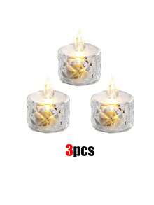 24 件 LED 电子蜡烛灯、无焰水晶蜡烛、无焰钻石形蜡烛、蜡烛灯、带电池、迷你玫瑰图案折射光环投影茶灯、电池供电的 LED 无焰蜡烛灯、适用于情人节圣诞节婚礼派对家居装饰 200+ 小时电池供电的 LED 茶灯、暖白色、适用于婚礼、餐桌、万圣节、情人节婚礼装饰星星/月亮/灯笼 12-8-7-6-5-4-3-2-1 件母亲节