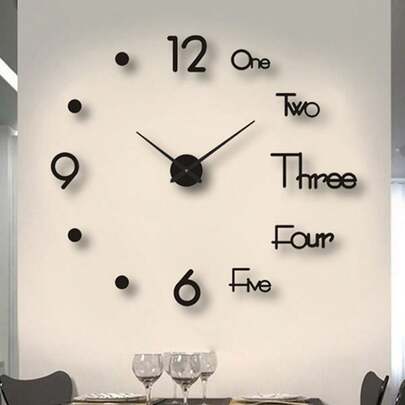 Reloj de pared moderno sin marco, silencioso y sin tictac, con pilas, de forma redonda negra, adecuado para sala de estar, dormitorio, oficina, hogar y cocina