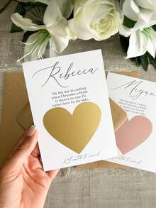 定制个性化刮刮卡、伴娘刮刮卡、伴娘邀请刮刮卡、最佳伴娘邀请创意、心形刮刮卡、婚礼刮刮卡、度假礼物、婚礼派对礼物 - 文字 - 查看 14