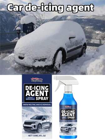 rayhong 1pc/120ml Car Deicing Spray, Windshield & Rearview Mirror Deicing & Anti-Fog Spray, Fast-Acting & Portable
