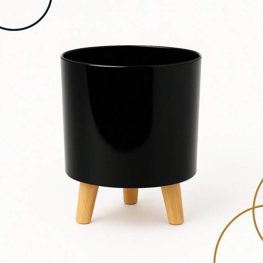 Modern Minimalist Tripod Decorative Plant Pot - 黑色 - 查看 1