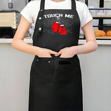 1 Piece, Polyester Printed Apron Suitable For Kitchen Cooking And Baking - Adjustable Shoulder Strap Apron - Suitable For Home Cooking, Restaurants, Food Carts, Aprons, Chef Attire, Stylish Kitchen Clothing, Durable Fabric, Easy-Care Material, Restaurant Staff, Professional Chefs - AZX0001 - 查看 3