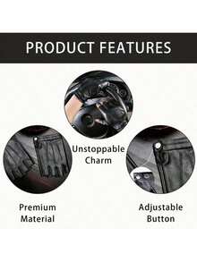 1 par de guantes sin dedos de piel sintética unisex, adecuados para deportes al aire disfraces de Halloween - Multicolor - Ver 5