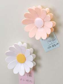 1pc Personalized Daisy Petal Design Magnetic Bag Clip, 3D Magnetic Sealing Clip, Refrigerator Magnet, Food Bag Clip