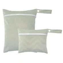 Bolsa impermeável reutilizável para roupas de banho, viagens, praia, piscina, banho, fraldas, roupas de ginástica e ioga sujas, artigos de higiene pessoal e para guardar itens na creche. Possui um bolso com zíper (tamanhos P e M).