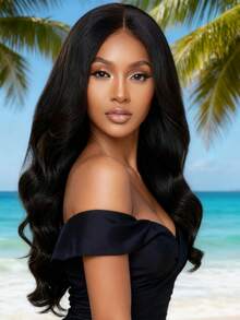 New Fashion Black 32 Inch Middle Part Long Curly Synthetic Wig For Daily Wear - Black - View 10