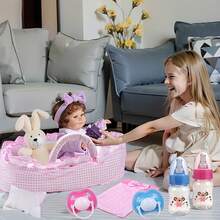 Doll Feeding Toy Set, Doll Basket Set, Suitable For 14 Inch/35cm And Below Reborn Dolls, Newborn Dolls, Baby Dolls, Great Holiday Gift (Pattern And Color Random, Doll Not Included) - Multicolor - View 4