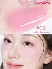 Peripera K-Beauty SYRUPY TOK CHEEK 液体腮红，水润妆效，全天候保湿，丝滑柔润质地，自然透亮妆感，奶油腮红配方，日常妆容 - #02 Milky Lavender - 查看 4