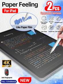 Yezodawee 适用于 iPad 第十代 10.9 英寸 (2022) / iPad 第十一代 A16 (2025) 的两片装升级版纸质触感屏幕保护膜，加厚磨砂 PET 薄膜，书写流畅，支持触控笔，高灵敏度，防眩光，防指纹，超薄纳米柔性屏幕保护膜，易于安装，磨砂纸质触感，兼容面容 ID 和 Apple Pencil，防刮擦，无气泡 - 2個 - 查看 30