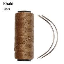 1卷假发编织线，配2根C型弯针，假发制作工具缝纫线 - 彩色 - 查看 2