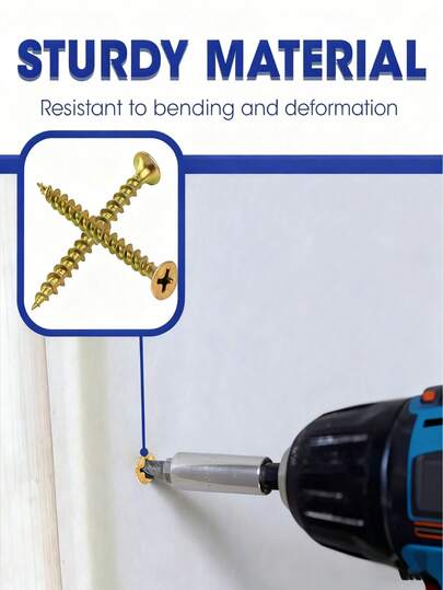 200pcs Color Zinc Self-Tapping Screws, M4*30mm Wood Screws, Flat Head Cross Carbon Steel Self-Tapping Screws, Woodworking Tool Shelf Accessories, Suitable For Gardening, Home Decoration, DIY Projects, As A Christmas Gift For Men