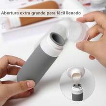 Juego de botellas de viaje de silicona de 5 piezas, contenedores de viaje de 3oz aprobados por TSA, libres de BPA, a prueba de fugas, comprimibles, accesorios de viaje recargables (juego de 5 piezas) - Paquete de 12 - Ver 1