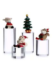 4个装亚克力展示架，人偶展示架，透明桌面珠宝香水展示柜收纳架，适用于晶洞、岩石、小型收藏品展示块 - 透明 - 查看 7