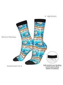 1 Pair This Girl Loves Pelicans 4 For Men & Women 3D Digital Printed Athletic Socks, All Season Comfort For Fitness, Sports Travel & Casual Attire Matching Couple Gift For Birthdays, Weddings - màu đen - Xem 7