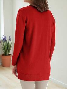 Suéter Cardigan Dama Comodo De Moda #SensaciónDelujo #EstiloRomanticoDeSanValentín - Rojo - Ver 2