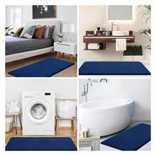 Memory Foam Bath Mat 47x24, Extra Soft And Absorbent Bathroom Mats, Non Slip Washable Carpet For Floor, Shower And Tub, Navy Blue - 多色52 - 查看 7