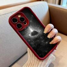 Cubierta de teléfono con diseño de agujero negro estrellado color negro para iPhone 14 Pro Max funda protectora elegante para uso diario y viajes - Burdeos - Ver 6