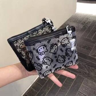 Sanrio Sexy Kawaii Lace Hello Kitty Storage Bag Portable Cute Korean Charm Vintage Storage Bag Makeup Bag Gift