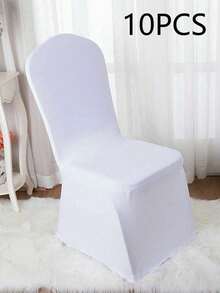 1/10/30/50/100 pièces Housses de chaise élastiques en spandex blanc pour mariages, banquets, fêtes, décorations de table générales. Housses de chaise élastiques de bonne qualité. - Blanc - Voir 14