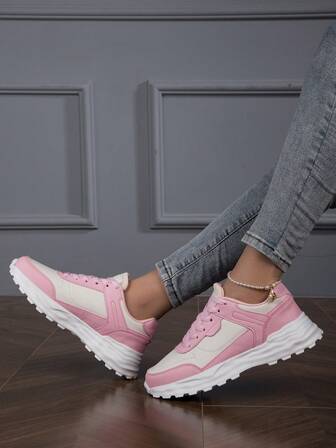 Low-Top Sneakers, Versatile Casual Shoes For Women, Ins Style Breathable Fabric Casual Sports Shoes, Fashionable And Versatile New Style Thick-Soled Sports Shoes, Shock-Absorbing And Comfortable Thick Sole, Outdoor Hiking Sports Shoes, Holiday/Birthday Gift