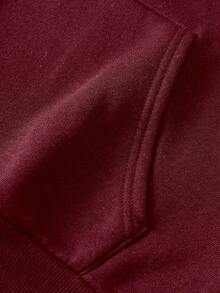 Sudadera con capucha para mujer con el diseño estampado <<NEW YORK», corte holgado e informal, bolsillo canguro y capucha con cordón. - Burdeos - Ver 5