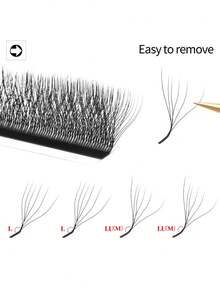 XIUSUZAKI 6D W L/LU/M Curl Eyelashes Extensions Soft Natural W Lashes Extensions Premade Volume Fans False Lashes Shop 12 ROWS
