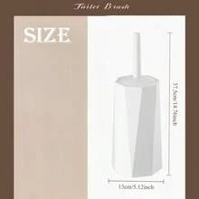 Juego de cepillo y soporte de acero inoxidable para inodoro - Estructura antioxidante resistente, diseño a prueba de salpicaduras y cerdas duraderas, adecuado para sistemas de limpieza sanitaria de baños, comerciales y domésticos. El mango ergonómico ahorra espacio de almacenamiento, las cerdas resistentes eliminan las manchas difíciles, el material de acero inoxidable no se oxida fácilmente, la bandeja a prueba de salpicaduras facilita el acceso y el almacenamiento, cepillo para inodoro, cepillo de limpieza para baño