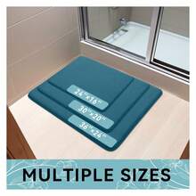 Memory Foam Bath Mat 24x16, Extra Soft And Absorbent Bathroom Mats, Non Slip Washable Carpet For Floor, Shower And Tub, Peacock Blue - 多色42 - 查看 8