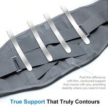 1 pieza Soporte lumbar premium para entrenamiento - Sistema de soporte de 8 puntos con 4 varillas de aleación de memoria y almohadilla lumbar 3D, Cinturón ajustable de soporte lumbar para hombres y mujeres en el trabajo y levantamiento de pesos pesados - Gris - Ver 9