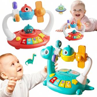 Interactive Electronic Toy With Music, Dynamic Lighting And Blinking Effects, Educational Cartoon Animal Toy, Made Of Durable Plastic, Battery Not Included, Suitable For 18-36 Months Old Children, Ideal Gift For Halloween And Christmas, Birthday Gift For Boys And Girls, Holiday Gift, Perfect Gift - Accessory Color Random