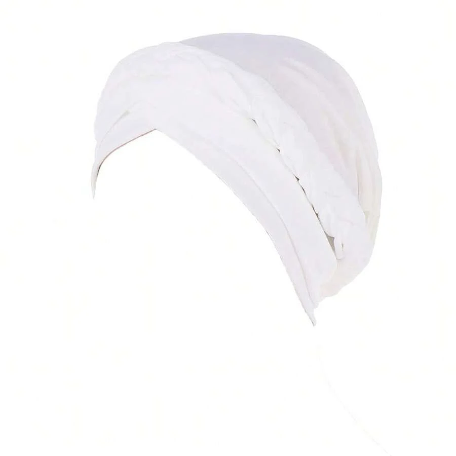 Cancer Chemo Beanies Bandana Headwrap Cap Satin Bonnet Head Scarf Hijab Braid Silky Turban Hats For Women,White - White - 查看 1