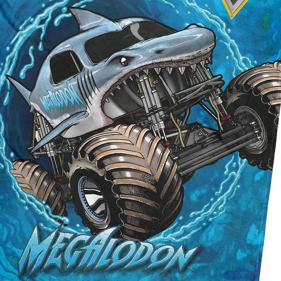 Flannel Throw Blanket,Monster Jam Shark Monster Truck Soft Fleece Plush Throw Blanket, Cozy Soft Flannel Blanket & Suitable For Birthday Anniversaries, Valentine's Day, Thanksgiving, Christmas, Halloween, Wedding, New Year Gifts Provide Personalized Ideal Gifts For Her, Him, Family Members, Boyfriends, Girlfriends, Fathers, Family Members, Mothers, Lovers, Daughters, Sons, Grandfathers, Grandmothers, Friends, Classmates And Pets. Sofa, Bed, Car, Bedroom, Living Room, Office, Outdoor Camping, Beach, Wall Decoration, Bedroom Decor, Halloween Blanket, Fall Decor, Fall Decorations For Home, Christmas Party Theme Blanket, Christmas Decor, Office Decoration - 多色 1 - 查看 1