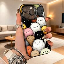 Cubierta de telefono con diseño de gatos coloridos para iPhone 14 Pro Max funda protectora con estampado de gatitos lindos en varios colores ideal para amantes de los animales uso diario y estilo casual Aplicable a teléfonos Apple y Galaxy - Blanco - Ver 4