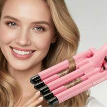 5pcs Curling Wands/Wavy Hair Curler, Rapid Heating 15mm Portable Long Hair Curling Iron, 2 Temperature Settings Adjustable Wavy Hair Curler - EU C Type Plug(220-240V) - View 6