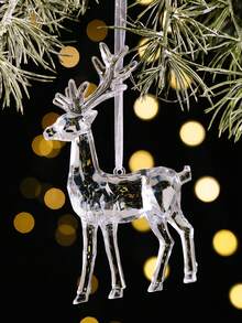 Ornament de agățat decor acrilic cu ren, figurină acrilică pentru cadou de Crăciun, ren de cristal, Crăciun