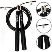 MONZO | Aluminum Jump Rope | For Functional Fitness | Jump Rope | Gym | Fitness | Rope | Professional Jump Rope | Jump Rope | ILBS Jump Ropes - Dark Black - View 6