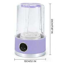 Portable 3000mAh Compact Mini Washing Machine 1L Large Capacity | Travel Laundry Washer For Bra, Underwear, Socks With LED Display, One-Touch Operation | Durable Plastic, Space-Saving Design For Dorm, RV, Bathroom, Vertical Storage - Purple - View 10