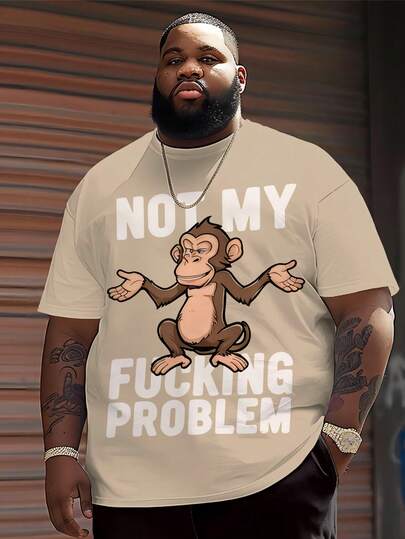 Unique "Not My Problem" Monkey Graphic Print | 3D Stereoscopic Print Crew Neck Sweatshirt | Stretchy Breathable Polyester | Casual Sporty Style | Oversized Loose Fit | Suitable For Daily Wear And Gatherings