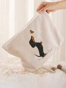 Túi đựng mỹ phẩm in hình chó Dachshund dễ thương/ Túi khóa kéo dung tích lớn, vật dụng cần thiết khi đi du lịch/ Túi đựng mỹ phẩm xách tay mùa hè, quà tặng cho bạn bè, y tá, giáo viên, Ngày của Mẹ, phụ nữ, quà tặng cá nhân hóa cho mùa tựu trường, quà tặng cho người yêu chó. - Nhiều màu - Xem 2