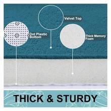 Memory Foam Bath Mat 59x34, Extra Soft And Absorbent Bathroom Mats, Non Slip Washable Carpet For Floor, Shower And Tub, Peacock Blue - 多色57 - 查看 2