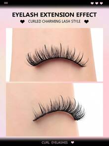 Asiteo 7 Pairs Natural Moisturizing Makeup Effect False Eyelashes, Fluffy Curled, Cartoon Style, Soft & Thick, 3D Faux Mink, Create Natural Makeup, Gift For Women/Girls, Ultra-Lightweight, Long-Lasting, Enlarging Eyes, Comfortable Fit, Individual Lashes, Designed For Women - Lông mi ướt hài hước - Xem 4