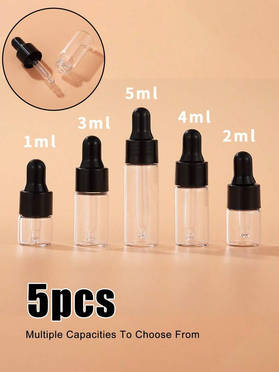 5/10/20 Pcs 1ML Essential Oil Glass Dropper Empty Bottle Sample Bottle, With Glass Pipette Dropper, Used For Eye Dropper Essential Oil Bottle, Perfume Aromatherapy Cosmetics Container, Travel Container Good Things ﻿ - Multicolor - View 1