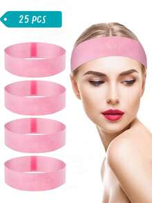10/25/50pcs Disposable Spa Headband Elastic Non-Woven Fabric Facial Headband Soft Hair Band, Easy Closure, Suitable For Women Salon, Pink - Multicolor - View 15