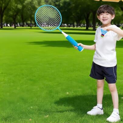Children's Badminton Racket Set, Suitable For Beginners And Amateur Players, Soft Foam Handle Lightweight And Easy To Swing, Suitable For Indoor And Outdoor Training, Interactive Toy For Parents And Children, Suitable For Boys And Girls Aged 3-12, Can Be Used As A Gift Or Birthday Present (Badminton Racket Style And Color Random)