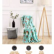 Luxury Velvet Soft Prints Fleece Blanket - Holiday Theme Home Dcor Fuzzy Warm And Cozy Throws Winter Bedding, Couch And, 50x 60 Inch, Santa Snowman Teal - 50 In X 60 In + Santa Snowman Teal - View 3