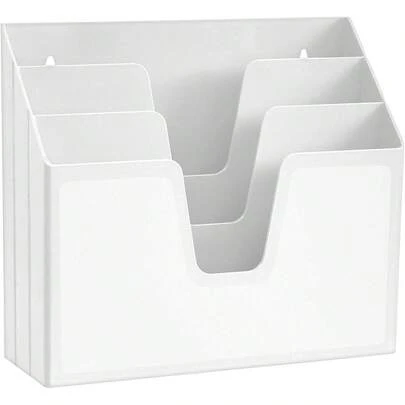 Acrimet Horizontal Triple File Folder Holder Organizer (White Color)