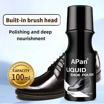 100ml Liquid Shoe Polish - Three Colors Optional, Instant Shoe Sponge Leather Shoe Polish, Suitable For Formal Shoes, Boots, Shoes, Leather Jackets, Etc.