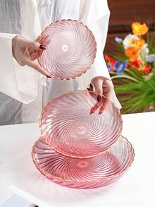 1pc Flower Shaped Multi-Size Tray, Made Of PET Material, Unbreakable, Reusable Fruit/Dessert/Cake Platter, Suitable For Various Festivals, Parties, Banquets, Living Room Desktop Storage - Pink - View 12